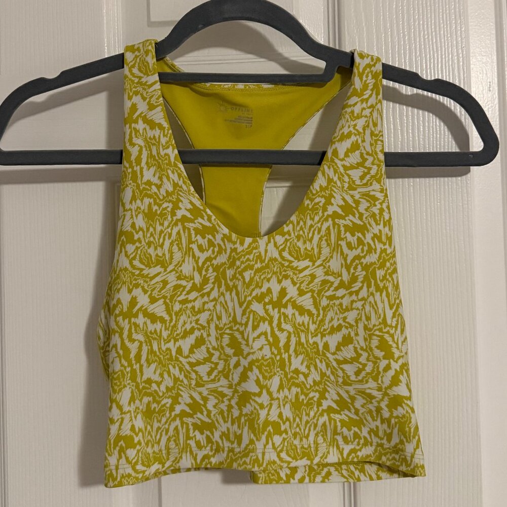 Aerie Offline Neon Green & White Patterned Tank
